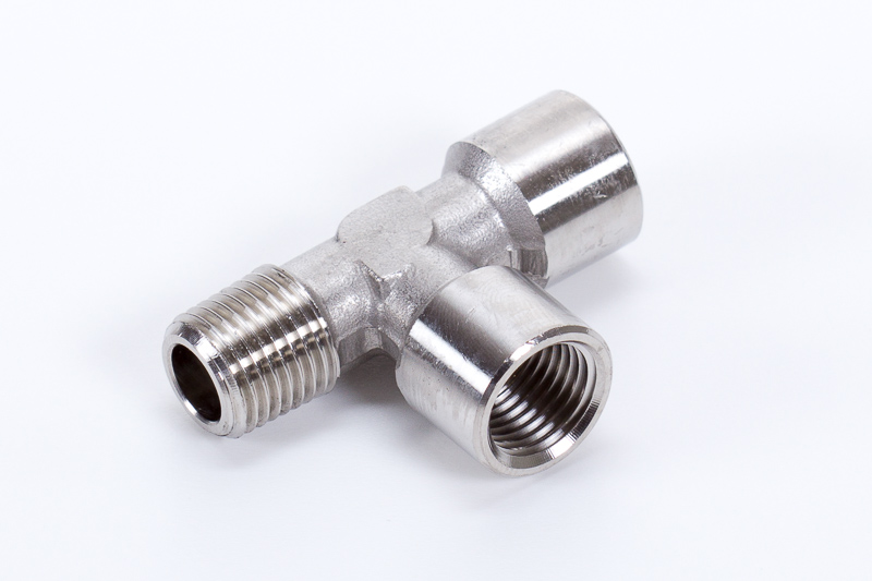 T pipe joints, 2 x female thread, 1 x male thread, conical