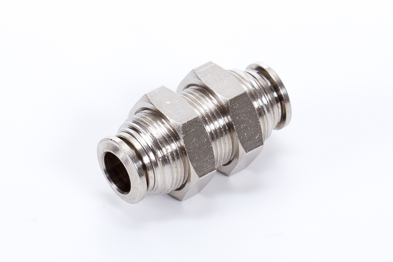 Straight bulkhead fittings, push-in connections