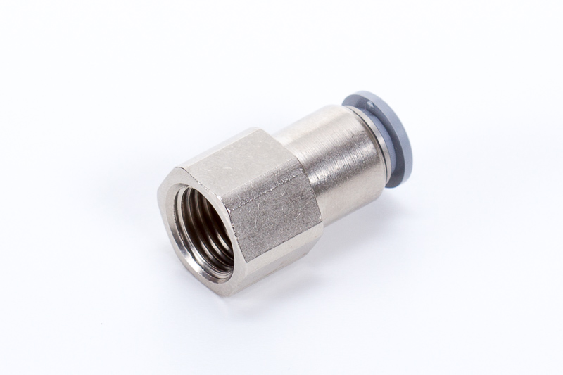 Straight push-in fittings, female thread, metal
