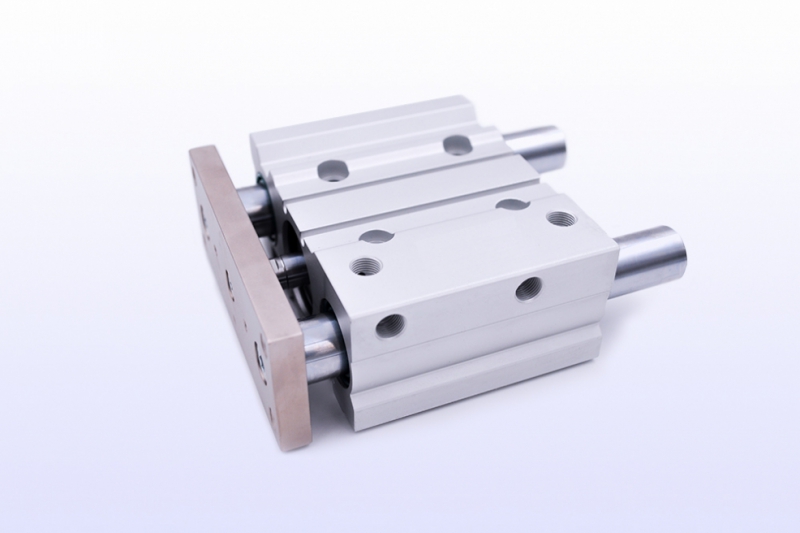 Guided compact cylinders