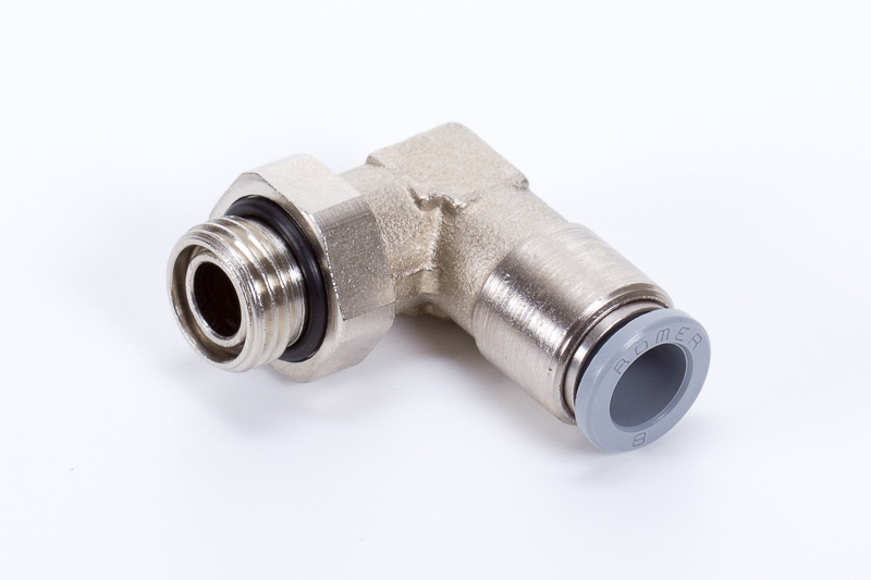 Elbow push-in fittings, turnable, metal